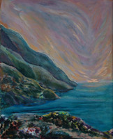 8831/mer et montagnes/60x49/huile sur panneau/G8/EN-11/9/21