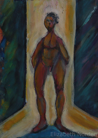8808/HOMME RETICENT/29x21/huile sur papier/2014/gStudio/EN-11/9/21