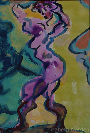 8740/POSEUSE/29x21/Aquarelle sur papier/2014/G8piano/EN-10/9/21