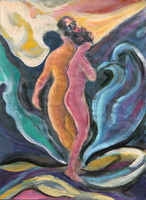 8472/couple preoccupe/56x42/Tuile sur papier/2012/G8/EN-9/9/21