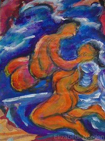 2061/COUPLE ORANGE / 26x20/MixedMedium/2014  (JG 16/9/21 p/ No. 62 )