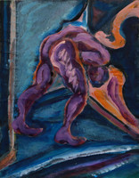 8833/HOMME PENCHANT/35X28/huile sur papier/2014/gStudio/EN-11/9/21
