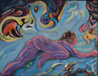 8591/DAME ALONGEANT/59x75/huile sur Carton/2014/G8/EN-10/9/21