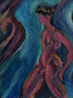 8792/HOMME SUR MAIN SUISSE/24x18/huile sur papier/2014/Gstudio/EN-11/9/21