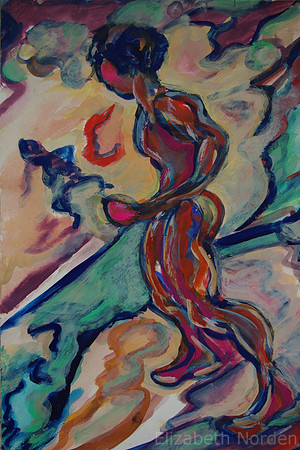 2057-HOMME  DEFENSIVE / 39x27 /Mixed Medium /2014  (JG 16/9/21 P/no.58 )