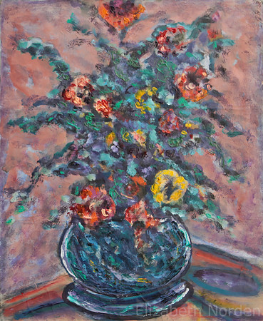 8767/FLEURS/49x40/huile sur papier/2014/gstudio/EN 9/11/21